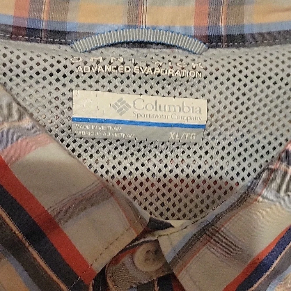 Columbia Button Down Longsleeve Plaid Shirt Blue/Red Multicolor Mens Size XL - Picture 2 of 4